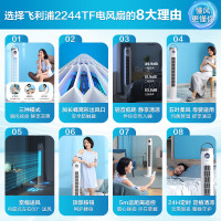 飞利浦电风扇落地扇空气循环扇电扇小风扇家用塔扇遥控无叶风扇摇头换气扇 24H定时无叶凉风ACR2244TF