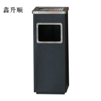 鑫升顺不锈钢垃圾桶烟蒂柱灭烟桶带烟灰缸室外电梯口立式 丽格正方形黑色