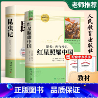 8年级上册[昆虫记+红星照耀中国] [正版]红星照耀中国和昆虫记法布尔原著完整版八年级上册必阅读暑假人教版全套完整无删减