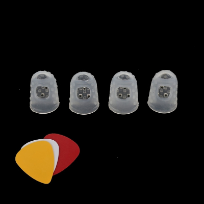 钢琴防折指指套弹吉他防痛护手指尤克里里拨片套硅胶古筝女生儿童3S+1XS送礼物+盒子