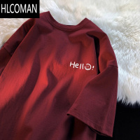 HLCOMAN美式T恤短袖男夏季潮ins2025新款慵懒风潮流情侣半袖上衣
