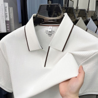 夏季新款男士纯色翻领休息简约轻商务青年透气舒适轻薄新疆棉