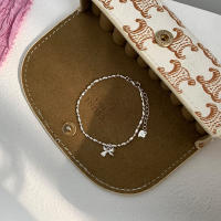 s925纯银蝴蝶结圆珠手链小众设计高级感轻奢配饰手饰甜美学生送女朋友老婆情人节七夕生日礼物