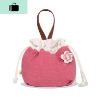 韩版抽绳迷你手提包女生帆布艺手拎小包包束口袋小布袋手机收纳袋NEW LAKE