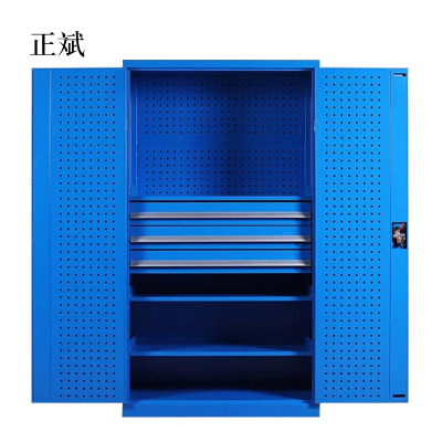 正斌工具柜加厚铁皮储物柜工厂车间用带抽屉汽修多功能收纳柜通门内三抽柜蓝色