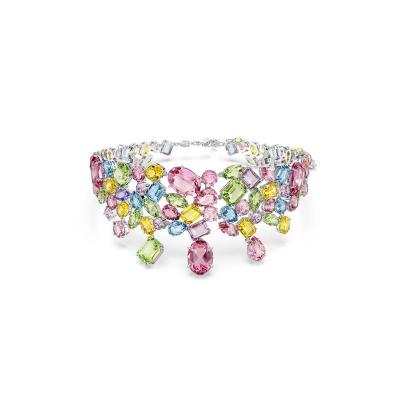 施华洛世奇(SWAROVSKI)多色水晶拼接项链女款复古奢华撞色choker Multicolored