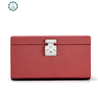 带锁多层首饰盒韩国欧式公主礼品盒结婚送礼饰品盒封后黑色中号饰品盒