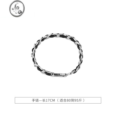 JiMi手链男潮ins男士简单大方潮流复古钛钢嘻哈男生个性单身小众设计