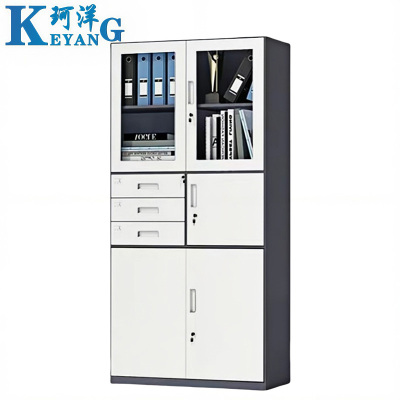 珂洋 文件柜 灰套白偏三斗 台