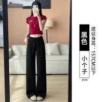 白色运动裤女夏季高腰显瘦直筒宽松慵懒遛弯卫裤春秋小个子阔腿裤