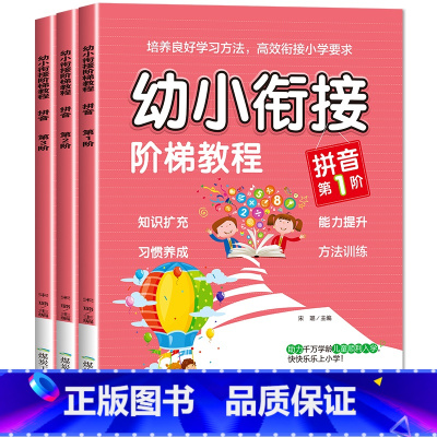 [单册]拼音1-3阶段 [正版]幼小衔接阶梯教程拼音识字数学看图说话写话一日一练第1-3阶幼儿园大班升小学一年级幼升小衔