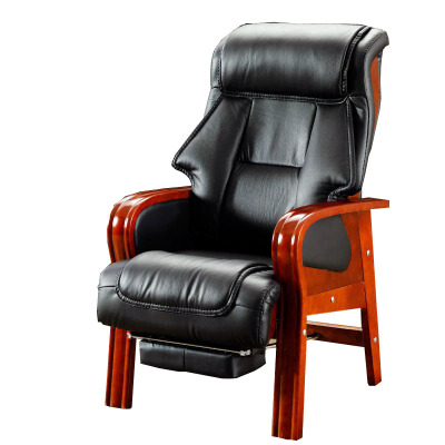 晋舰 老板椅经理椅办公椅可躺座椅大班椅四脚老人椅 一级牛皮+脚踏按摩