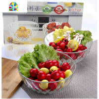 家用加厚玻璃碗钻石碗盘六件套透明沙拉碗大号果盘泡面碗礼品套装 FENGHOU 10寸钻石盘+6只钻石小碗