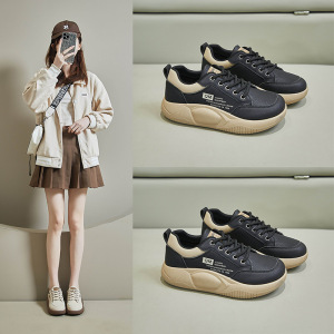 时言(SHIYAN)2025秋冬季小白鞋新款韩版厚底增高女士休闲鞋