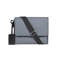 Emporio Armani蓝灰拼接徽标斜挎包可调肩带拉链贴袋通勤手提潮男包