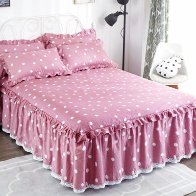 美帮汇全棉床罩床套防滑床裙式单件全棉保护防尘罩1.5米1.8m床单1三件套 甜点日记 180x200[单件床裙]