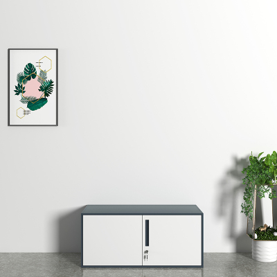 初嘉WJGT-009钢制文件柜窄边资料柜拆装档案柜带锁储物柜灰白套顶柜