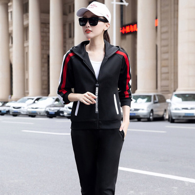 迪鲁奥(DILUAO)运动套装男春秋女休闲跑步运动服青少年长袖卫衣学生时尚情侣套装