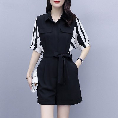 鸟之声2021年春夏装女装穿搭小个子夏装搭配显高连体衣套装女洋气连体裤