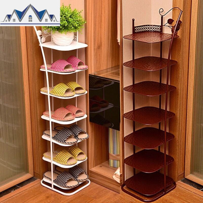 卫生间夹缝马桶浴室收纳架子洗手间窄柜落地拖鞋置物架免打孔边柜 三维工匠