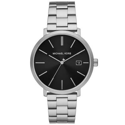 Michael Kors 男士石英三针日期银色不锈钢腕表mm雅黑表盘防水防刮