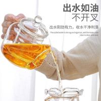 家柏饰(CORATED)煮泡两用玻璃壶日式泡茶套装透明过滤花茶具家用小套茶盘Z