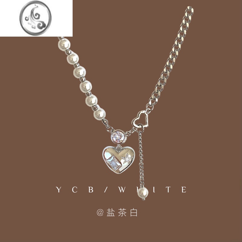 JiMi「唐顿千金」轻奢气质百搭爱心珍珠项链小众设计感精致锁骨链颈链