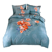 美帮汇中式四件套床上中国风一米五床200.230被套春秋款磨毛加厚结婚女