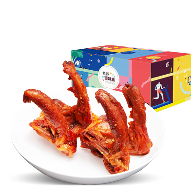 159元任选8件-紫燕百味鸡麻辣/孜然鸭锁骨200g辣味小零食休闲混合口味卤味小吃熟食鸭锁骨整箱双椒&孜然锁骨400g