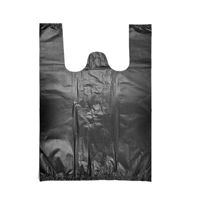 卡质 手提式垃圾袋黑色家用加厚背心式马夹袋一次性提手塑料袋/个 [宽45x62cm][黑色]50只中厚/包