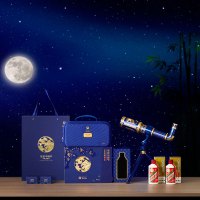 [茅台龙年中秋礼盒]茅台酒(53度飞天200ml*2+醉月观辰镜*1)