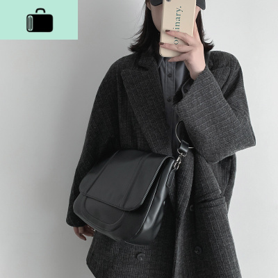 网红小包包女大容量2020新款潮单肩百搭ins学生韩版高级感斜挎包NEW LAKE 黑色女斜挎包