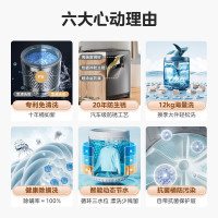 [官方正品]美的波轮洗衣机全自动 家用12公斤大容量 以旧换新家电免清洗除螨海量洗 MB120V501B 新品