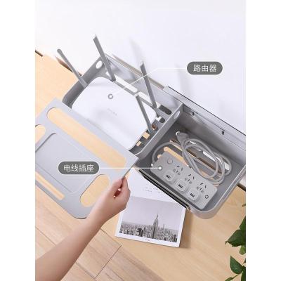 家柏饰(CORATED)路由器收纳盒壁挂式免打孔客厅墙上机顶盒线路整理置物架wifi