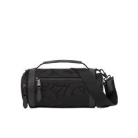 BURBERRY头层牛皮提花单肩包可拆卸肩带双拉链口袋