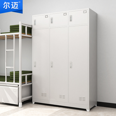 营具内务柜宿舍双门衣物柜三人衣帽物品柜营房铁皮储物柜加厚带顶柜三门