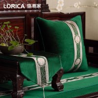 新中式桌旗客厅茶几餐桌布电视柜绣花布艺床旗定制 悦嘉禾 悦嘉禾-祖母绿 33*210cm(适用桌长1.6米-1.7米)