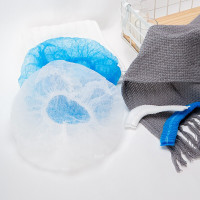 君子风 无纺布厨房厨师网帽发套条形隔离帽白色100只/袋