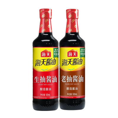 海天生抽酱油500ml酿制酱油凉菜炒菜火锅蘸食调味品