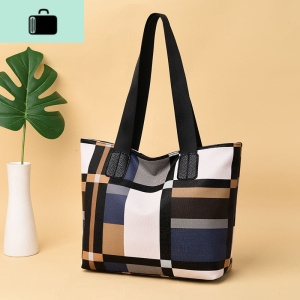 包包女2020春新款潮时尚软皮格子手提单肩包格纹撞色托特包大包包NEW LAKE女士单肩包