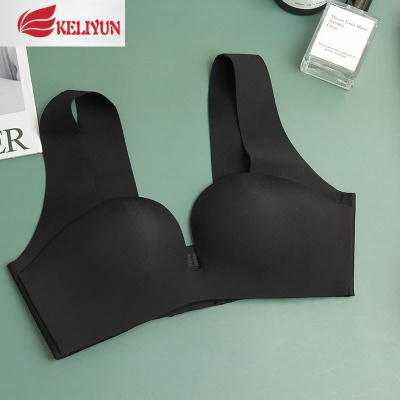 可莉允无痕光面半杯宽肩带背心式文胸抹胸无钢圈舒适小胸聚拢薄款内衣女抹胸