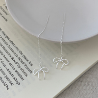 S925纯银蝴蝶结耳线女冷淡极简风耳环耳饰时尚耳钉仙气高级感送女朋友老婆情人节七夕生日礼物