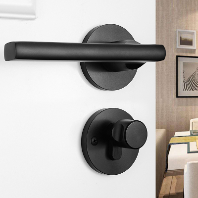 汐岩简约美式房锁室内家用卧室实木通用型分体锁套装锁