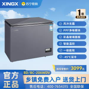 星星(XINGX)BD/BC-206WDV 家用商用无霜风冷小型冰柜 冷藏冷冻转换卧式顶开门冰箱(零下40℃ 风冷无霜)