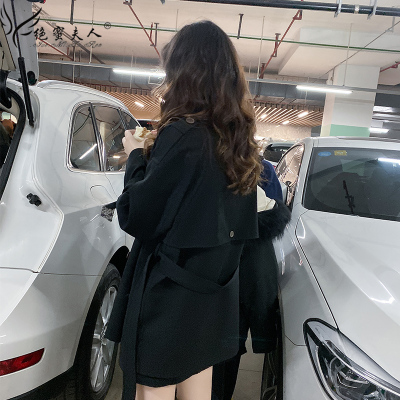 七斓风衣女中长款2020秋装新款女装收腰学生休闲黑色小个子百搭外套女风衣