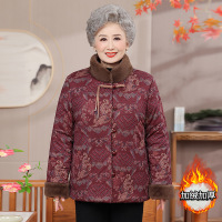 年中老年女老年外套时尚冬装奶奶棉衣60-80岁加绒保暖女
