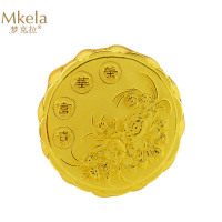 梦克拉工艺铸金中秋月饼摆件 荣华富贵