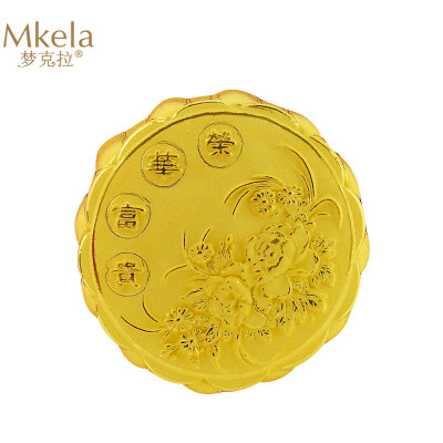 梦克拉工艺铸金中秋月饼摆件 荣华富贵