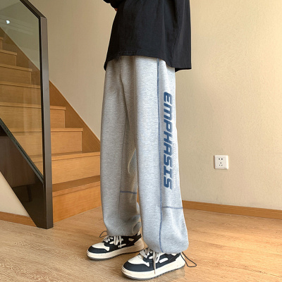[1折价46.9元,叠加优惠券]唐狮 卫裤男裤子男侧边文字印花休闲裤宽松百搭男士运动裤男裤休闲裤