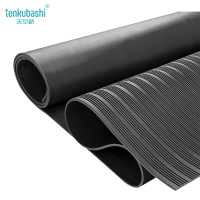 天空桥 绝缘橡胶垫 黑色条纹3mm*1m*10m 卷